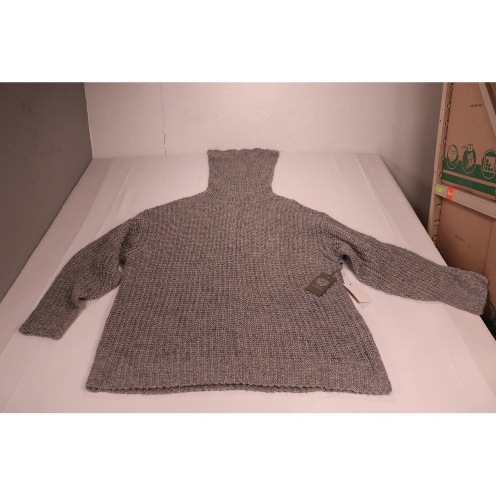Vince Camuto Womens Shaker Rib Turtleneck‎ Sweater Steam Grey 9359260 Size S NWT